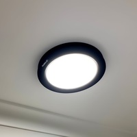 180 m³/hr 240mm Round Exhaust Fan w/ LED Light 25w in Matt Black or Matt White