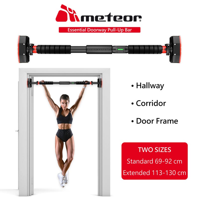 METEOR Essential Bolt-Free Pull Up Bar,Pull Up Bar for Doorway,Chin up Bar,Door Gym Bar,Doorframe Bar,Home Gym Pull Up - 113-130cm Width,200kg... Meteor For The Winners