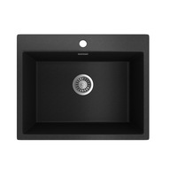 Seima Oros Black Sink 620 x 500mm Bowl Abovemount One Taphole 191987