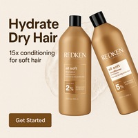 Redken All Soft Shampoo and Conditioner 1 Litre DUO for Dry, Brittle Hair in need of Moisture