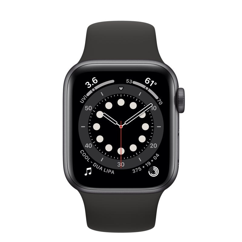 Apple Watch Series 6 (GPS) 44mm Gray AL Case Black Band - Good (Refurbished) Australia