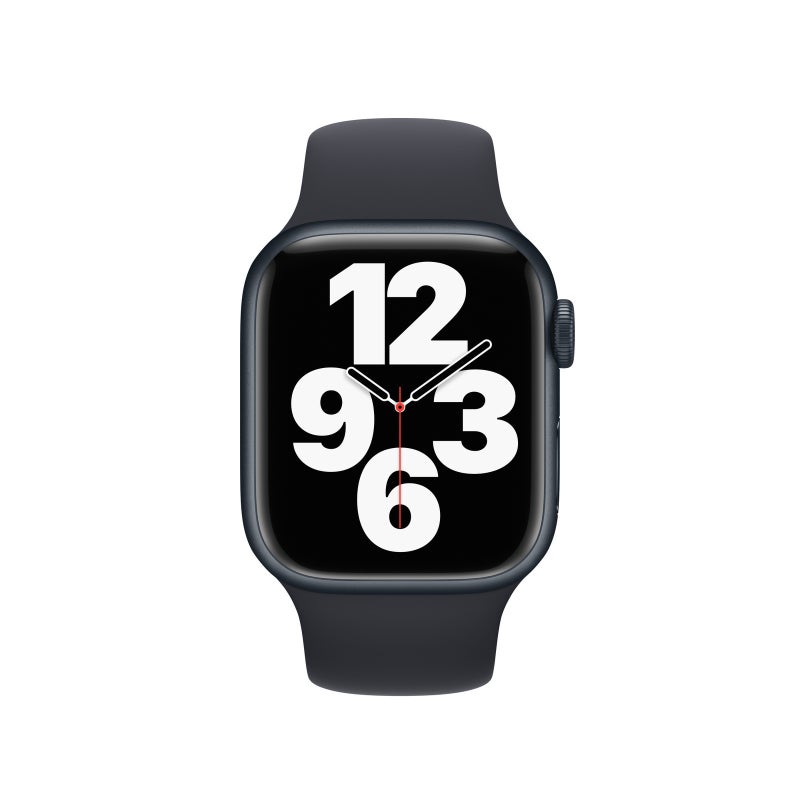 Apple Watch Series 7 GPS 45mm Midnight AL Case Black Band Good Grade