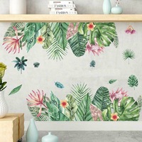 Tropical Flower Leaves Removable Wall Art Border Sticker Decal Kid Nursery Decor