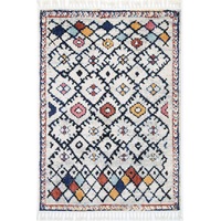 Boho Moroccan Ifran Geometric Ivory & Multi Rug