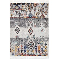 Boho Moroccan Meknes Abstract Anthracite & Multi Rug