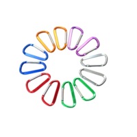 Carabiners 12 Pack 3 D Shape Spring Loaded Gate Aluminum Clips Hook Keychain