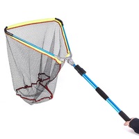 Nets Large Triangular Aluminium Alloy Quick Folding Telescopic Fishing Net