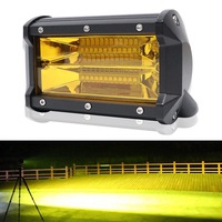 5 Inch 18W 24 Led Waterproof Ip67 Two Bar Modified Off Road Lights Spotlight Car Work Dc 9 48V Yellow Led Car Lights