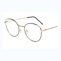 Eyeglass Frames Anti Blue Light Ray Glasses Cat Ear Metal Frame Men Women Gold Black