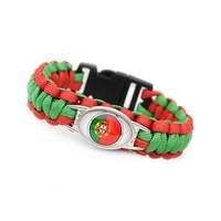 Paracords Country Flag Pattern Paracord Bracelet Men Women Emergency Survival Portuguese