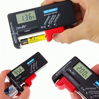 Battery Testers Digital Battery Tester Volt Checker For Aa Aaa 9V 1.5V Button Cell Black