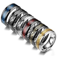 Rings Dragon Pattern Men Stainless Steel Jewellery
