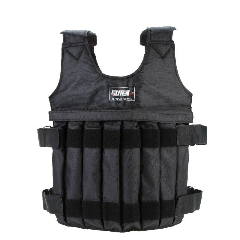 Max Loading 20Kg Adjustable Weighted Vest Weight Jacket Exercise Boxing Training Waistcoat Invisible Weightloading Sand Clothing Black