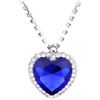 Necklaces & Pendants Ocean Star Love Fashion Diamond Crystal Pendant Necklace Cobalt Blue