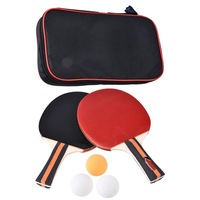 Bats Pair Of Table Tennis Ping Pong Paddle Racket Set With 3 Balls Home Fitness