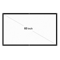 Projector Screens 60 Portable Hd 169 White Inch Diagonal Projection Foldable Home Theatre For Wall Indoors Outdoors