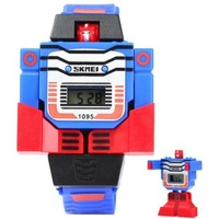 Children's Watches Skmei 1095 Robot Dial Led Watch With Rubber Band For Children Blue