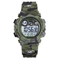Children's Watches Skmei Kids Colorful El Light Digital Children Pu Strap Alarm Clock Watch For Boy Woodland Camouflage