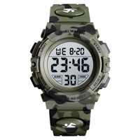 Children's Watches Skmei Kids Sport Children's Watch Colorful Lights 12 / 24Hour Camouflage Digital Woodland
