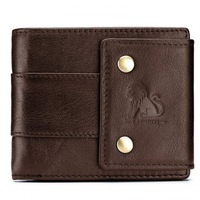 Wallets Head Layer Leather Coin Purse Zipper Bag Card Wallet Coffee