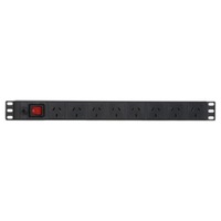 Horizondal Rack Power Rail Surge 8 Way GPO PDU C20 Input