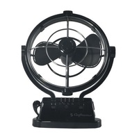 Sirocco 12-24VDC Gimbal Fan 7 inch Three Speed Black Long life ultra-quiet motor