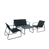 4pc Lounge Set Outdoor Furniture Rattan Wicker Chair Table Garden Patio Balcony