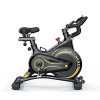 Black Magnetic Exercise Spin Bike Home Gym Workout Equipment Cycling Fitness Bicycle Wheels
