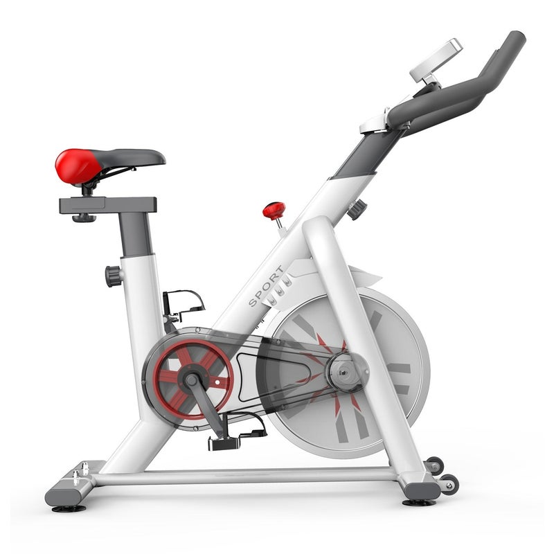 Exercise Spin Bike 8kg Flywheel Fitness Commercial Home Gym White Unique Design