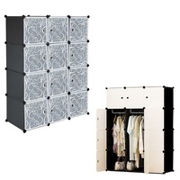 Foret DIY 12 Cube Storage Cabinet Compartment Cupboard Wardrobe Rack Shelf XL