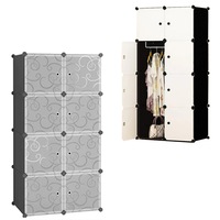 Foret DIY 8 Cube Storage Cabinet Compartment Wardrobe Closet Rack Shelf Portable