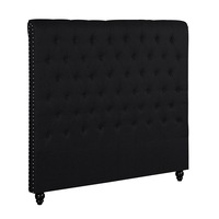 Foret Bed Head King Size Upholstered Headboard Bedhead Frame Fabric Black