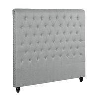 Foret Bed Head King Size Upholstered Headboard Bedhead Frame Fabric Grey