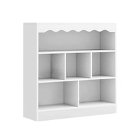 Foret Bookshelf Kids Bookcase Display Rack Organiser Shelves Children Cabinet White