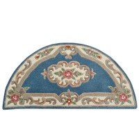 Traditional Handmade Wool Rug - Avalon - Blue - 67x127cm