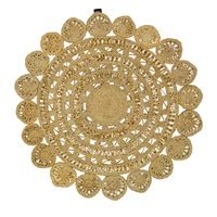 Handwoven Floral Jute Rug - 1038 - Natural - 120x120