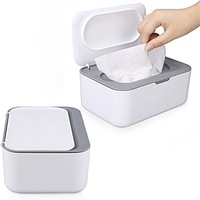 2 Pack Wipes Dispenser Case, Baby Wipes Container Box Diaper Wipe Holders for Desk Office Dorm Washroom