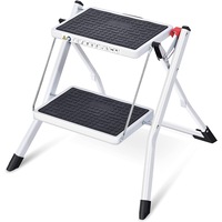 2 Step Ladder with Wide Anti-Slip Pedal, Folding Lightweight Step Stool, 150kg Portable Steel Step Stool