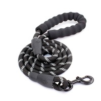 5FT Strong Nylon Dog Leash with Comfortable Padded Handle and Highly Reflective Threads for Medium and Large Dogs