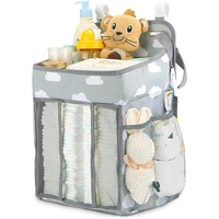 Hanging Diaper Organizer, Baby Nappy Caddy Stacker Nursery Storage for Change Table, Cot, Baby Shower Gifts