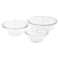 Glass Mixing Bowls, (3-Piece Set), 946mL, 1.4L and 2.3L