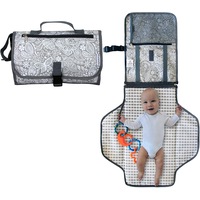 Portable Nappy Changing Mat - Waterproof Change Mat with Clutch - Travel Changing Pad Organizer - Baby Changing Kit