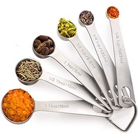 Stainless Steel Measuring Spoons Set Of 6 - Heavy Duty Stainless Steel