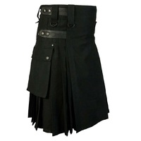 Classic Black Cargo Utility Kilt