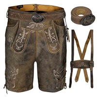 Men's Oktoberfest Costume Suede Leather Short Lederhosen "Klose"