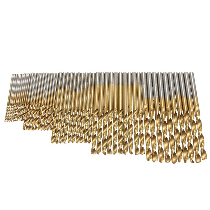 2Set 50PCS 1/1.5/2/2.5/3mm HSS Titanium Coated Twist Drill Bits High Speed Steel Drill Bit Set  Australia