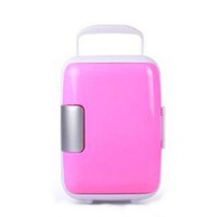 4L Mini Refrigerators Makeup Fridge Dual-Use for Car Outdoor Fishing Accesories Pink--car home