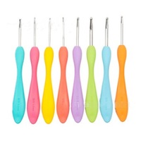 8 Pcs Crochet Hooks Ergonomic Grip Crochet Hooks Set Bright and Fun Colors 8 Sizes