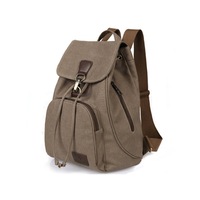 Casual Retro Style Waterproof Canvas Backpack - Brown