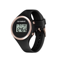 Children's Electronic Watches Fashion Simple Silicone Watches - BLACK